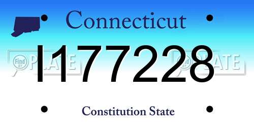 I177228 Connecticut License Plate