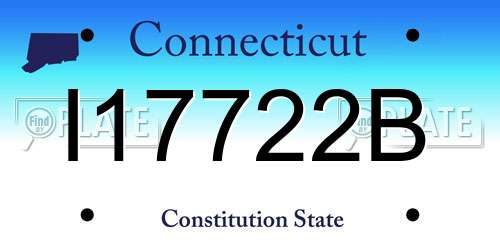 I17722B Connecticut License Plate