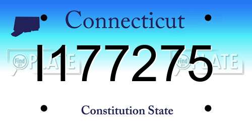 I177275 Connecticut License Plate