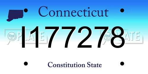 I177278 Connecticut License Plate