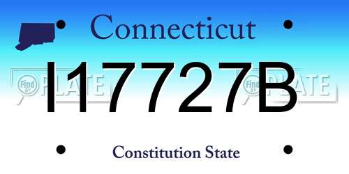 I17727B Connecticut License Plate