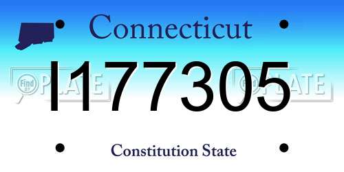 I177305 Connecticut License Plate