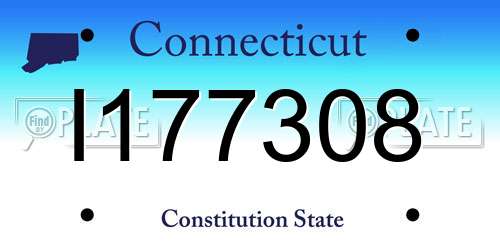 I177308 Connecticut License Plate