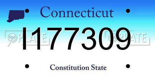 I177309 Connecticut License Plate