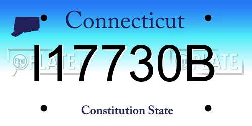 I17730B Connecticut License Plate