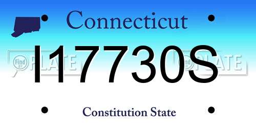 I17730S Connecticut License Plate