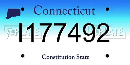 I177492 Connecticut License Plate