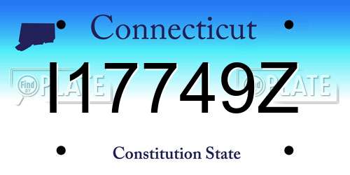 I17749Z Connecticut License Plate