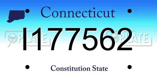 I177562 Connecticut License Plate