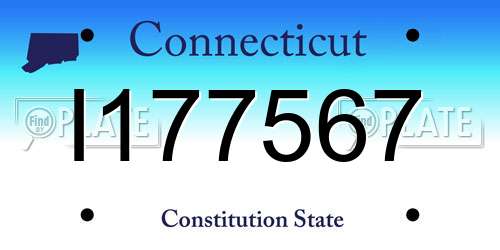 I177567 Connecticut License Plate
