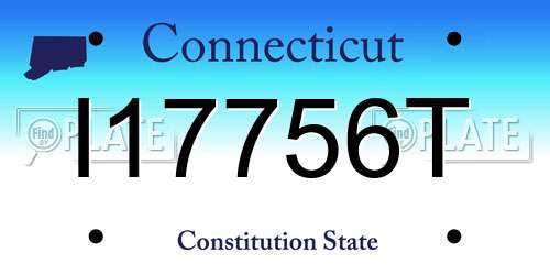 I17756T Connecticut License Plate