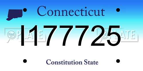 I177725 Connecticut License Plate