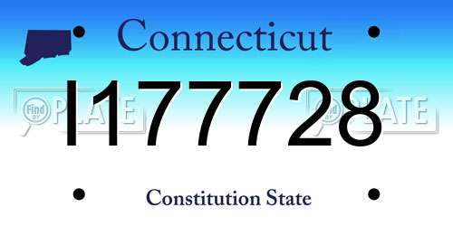 I177728 Connecticut License Plate