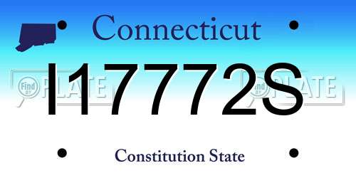 I17772S Connecticut License Plate