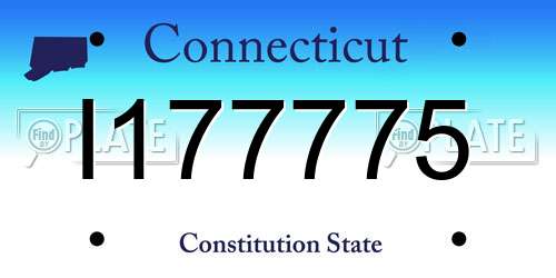 I177775 Connecticut License Plate
