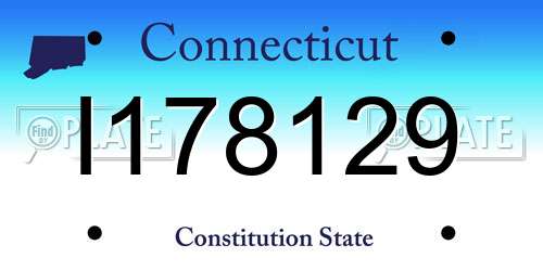 I178129 Connecticut License Plate