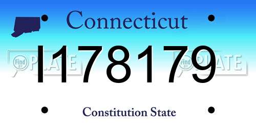 I178179 Connecticut License Plate