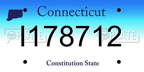 I178712 Connecticut License Plate