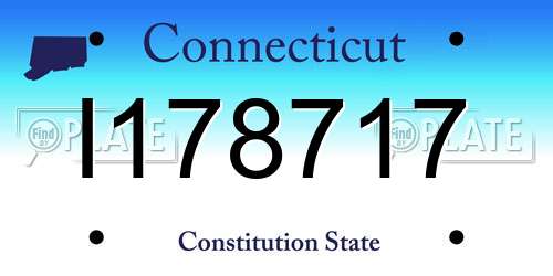 I178717 Connecticut License Plate