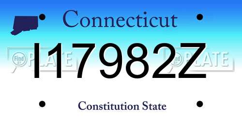 I17982Z Connecticut License Plate