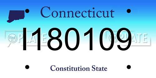 I180109 Connecticut License Plate