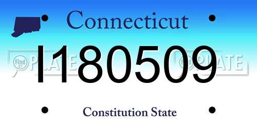 I180509 Connecticut License Plate