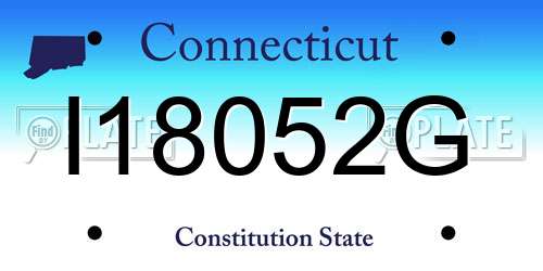 I18052G Connecticut License Plate