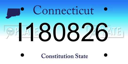 I180826 Connecticut License Plate