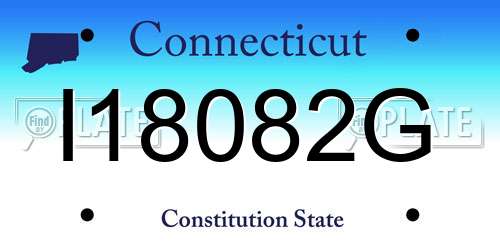 I18082G Connecticut License Plate