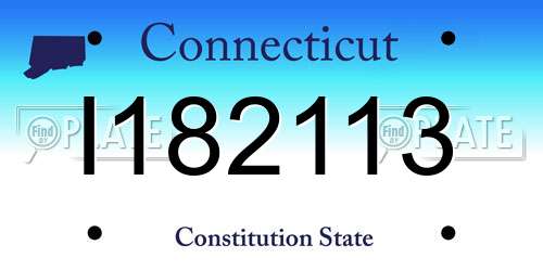 I182113 Connecticut License Plate