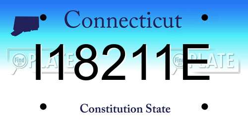 I18211E Connecticut License Plate