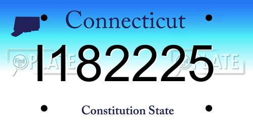 I182225 Connecticut License Plate