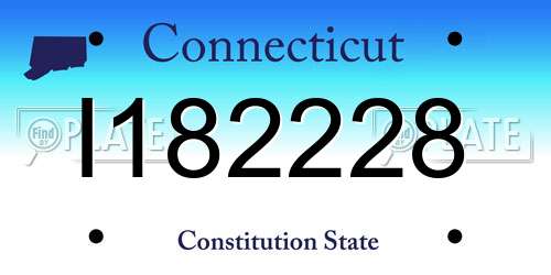I182228 Connecticut License Plate