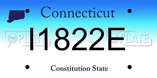 I1822E Connecticut License Plate
