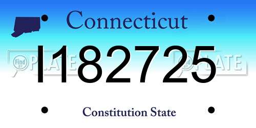I182725 Connecticut License Plate