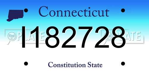 I182728 Connecticut License Plate