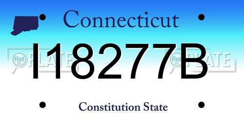 I18277B Connecticut License Plate