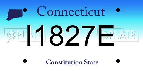 I1827E Connecticut License Plate