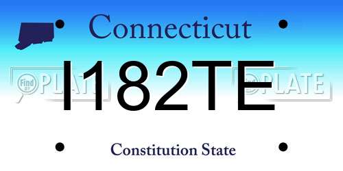I182TE Connecticut License Plate