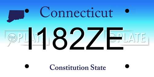 I182ZE Connecticut License Plate