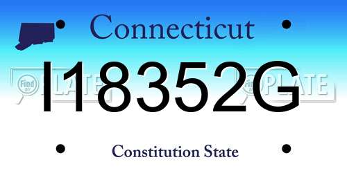 I18352G Connecticut License Plate
