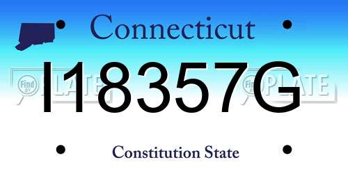 I18357G Connecticut License Plate