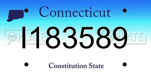 I183589 Connecticut License Plate