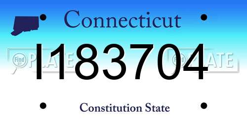 I183704 Connecticut License Plate