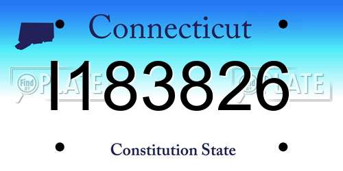 I183826 Connecticut License Plate