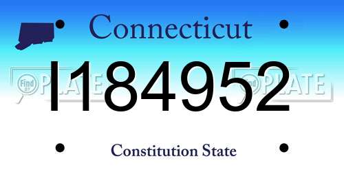 I184952 Connecticut License Plate