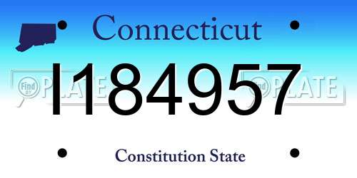 I184957 Connecticut License Plate