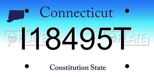 I18495T Connecticut License Plate