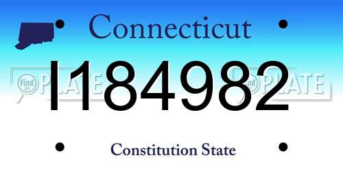 I184982 Connecticut License Plate