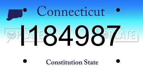 I184987 Connecticut License Plate
